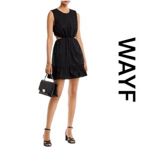 WAYF Sleeveless Cutout Sides Mini Dress, Invisible Rear Zipper, Size XS.